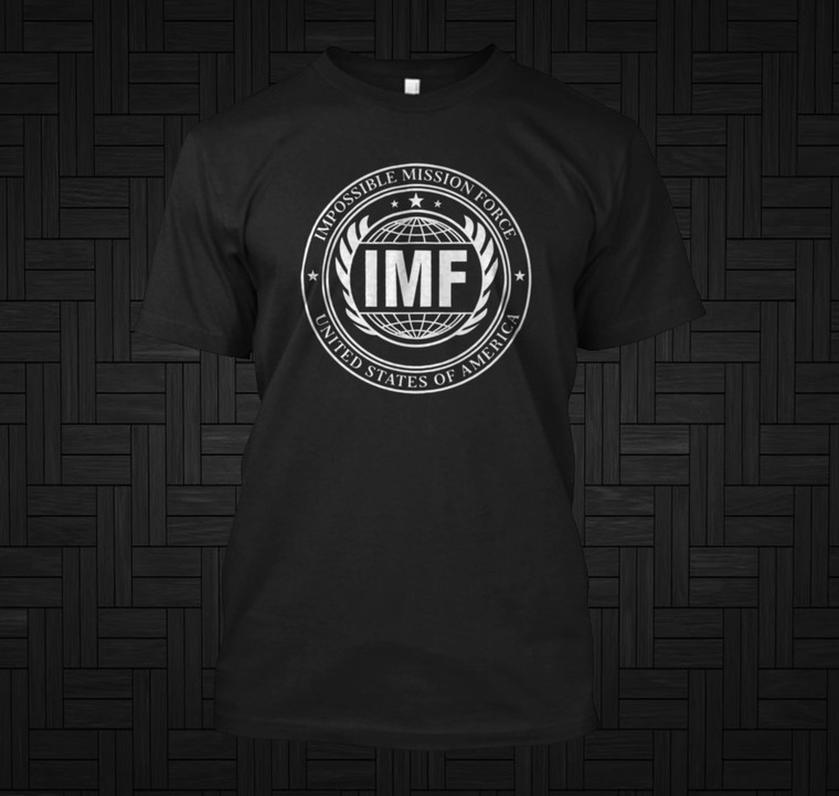 IMF Impossible Mission Force Logo Rogue Nation Ethan Hunt Team Black T-Shirt