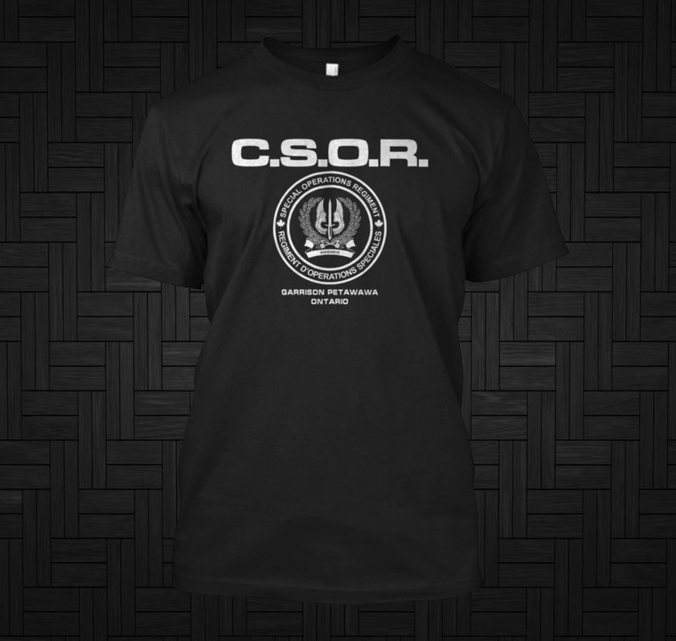 RARE Canadian Special Operations Regiment CSOR Elite Special Forces SWAT Black T-Shirt