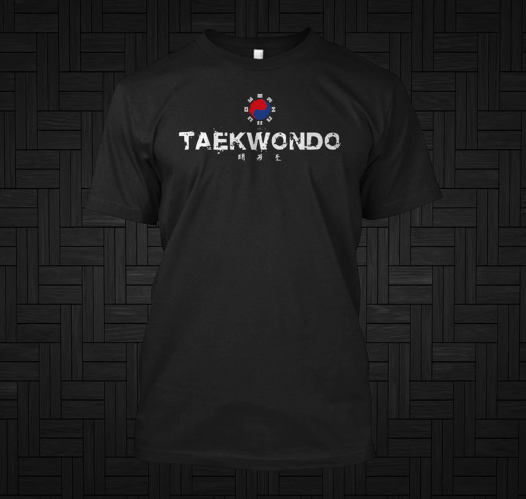 Taekwondo Text and Lettering Black T-Shirt