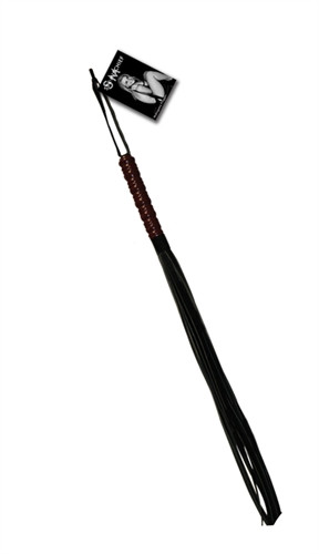 30-inch Mahogany Flogger with faux-leather falls and lacquered wood-accent handle