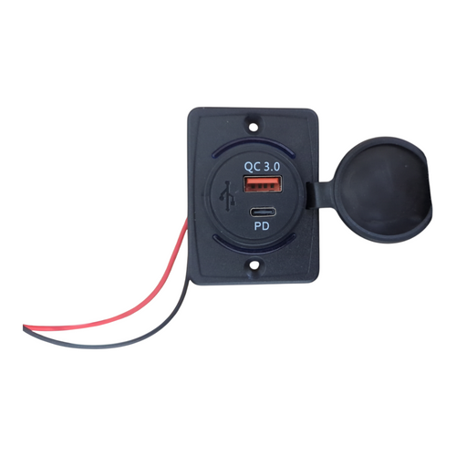 Flush Mount Dual USB-A & USB-C PD Caravan Charging Outlet