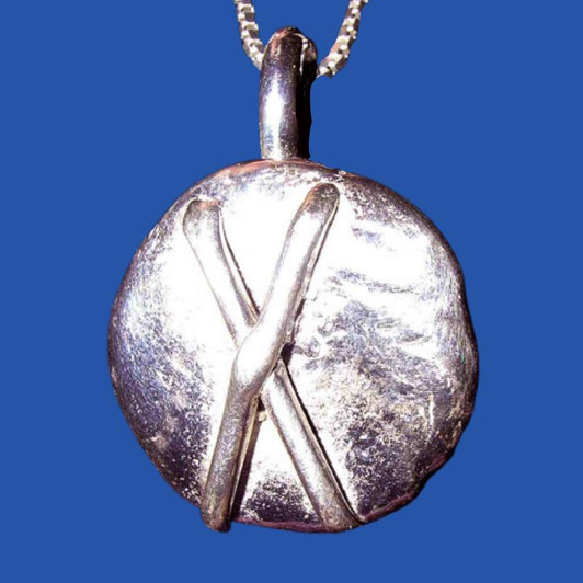 Gebo Rune ~ Giving & Receiving. Hand-cast Silver Viking Pendant Jewelry