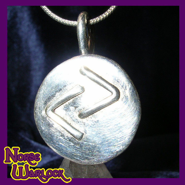 Silver Rune Pendant ~ Jera for Good Luck & Prosperity, Nature