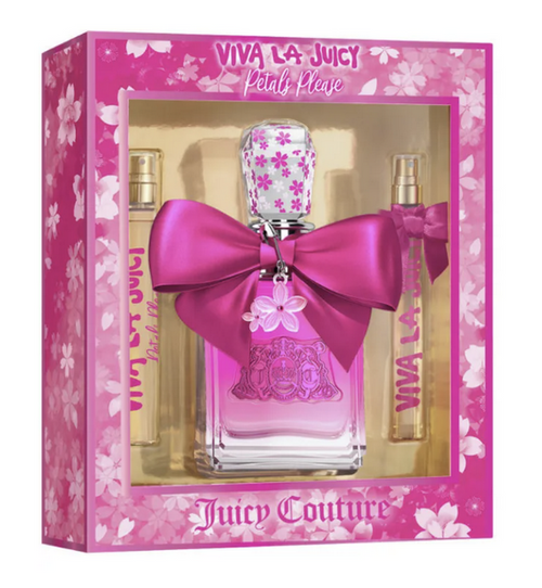 Viva la Juicy Petals Please 100ml edp + 2 x 10ml edp Travel Spray Gift Set Women.