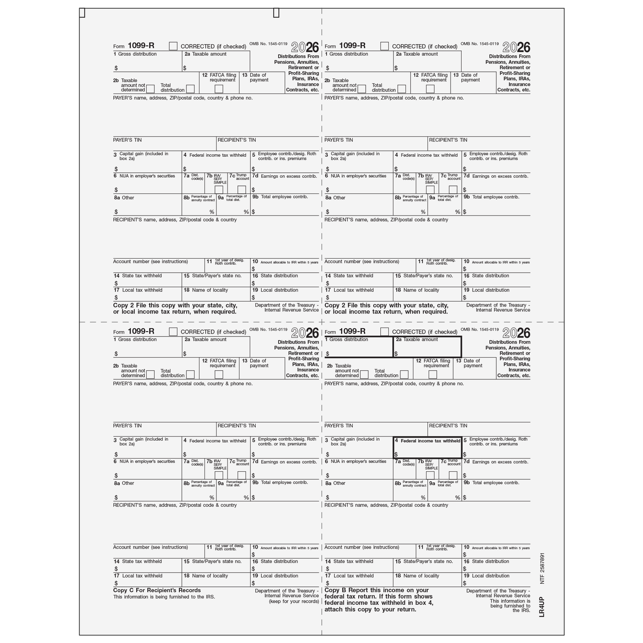 uuページ LR4UP - Form 1099-R Distributions From Pensions, etc. - Recipient