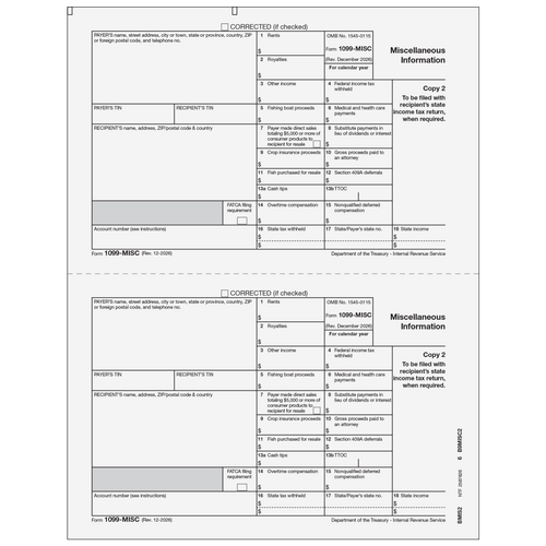 BMIS205 - 1099-MISC Miscellaneous Information - Recipient State Copy 2