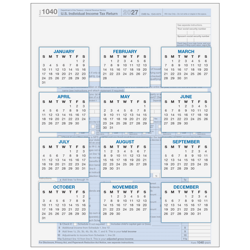 CALEN3814 - 1040 Laser Calendar