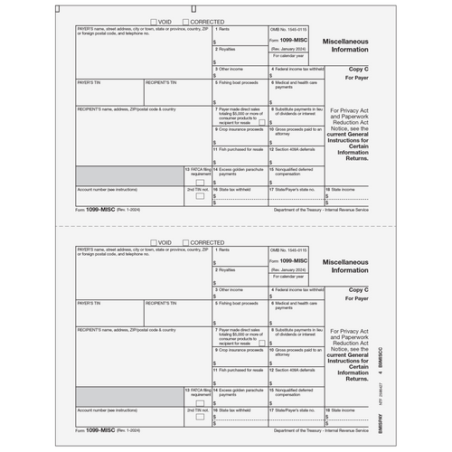 BMISPAY05 - 1099-MISC Miscellaneous Information - Payer Copy C