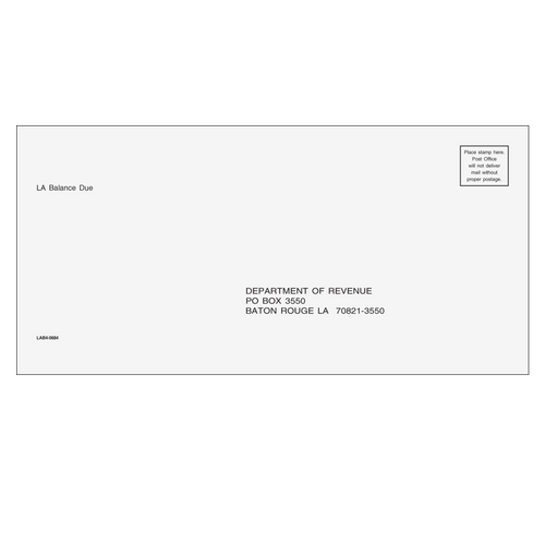 LAB410 - Louisiana Balance Due & E-File Envelope