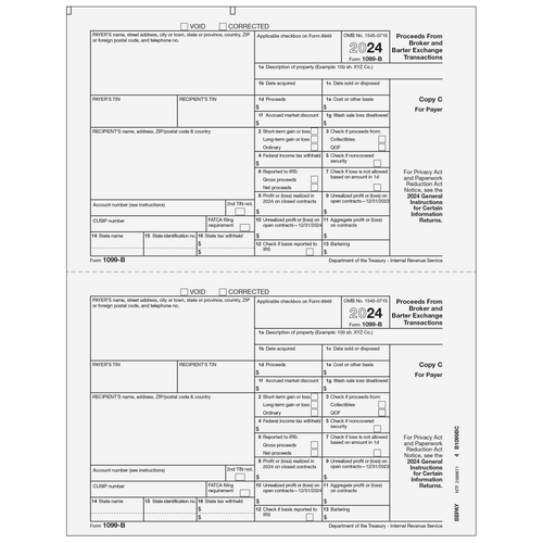 BBPAY05 - Form 1099-B Proceeds From Broker and Barter Exchange Transactions - Copy C Payer