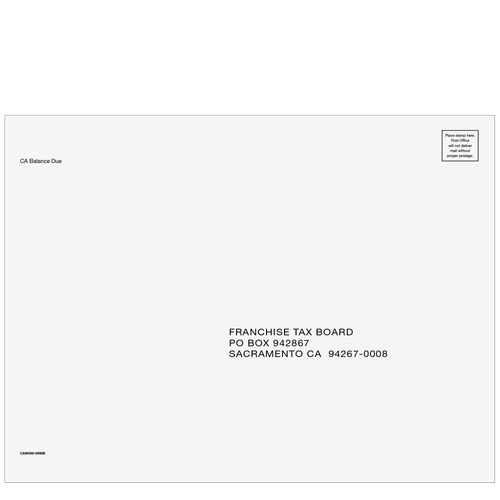 CABNS910 - California Balance Due Envelope