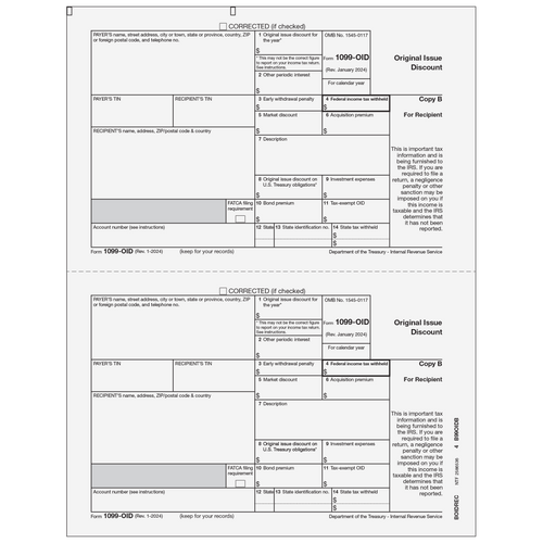 BOIDREC05 - Form 1099-OID Original Issue Discount - Copy B Recipient