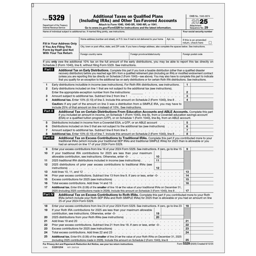 53291204 - Form 5329 Additional Taxes on Qualified Plans (Page 1 & 2)