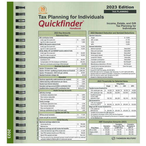 QFTP - Individual Tax Planning Quickfinder Handbook