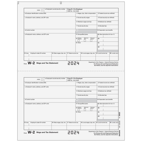 BW2ERD05 - Form W-2 Employer, Copy D