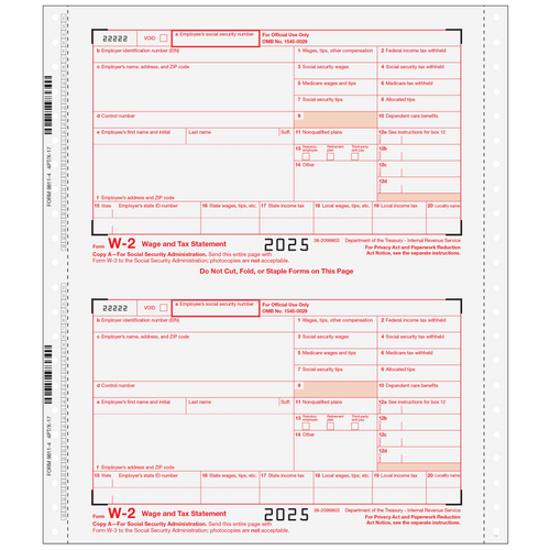 CW2056 - Form W-2 Wage & Tax Statement 6-Part (Carbonless)