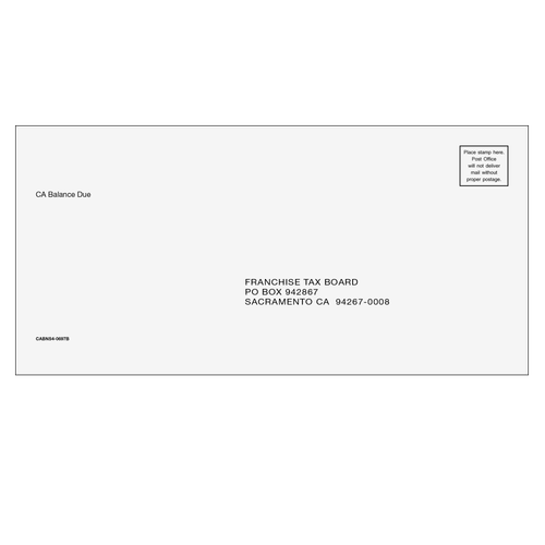 CABNS410 - California Balance Due Envelope