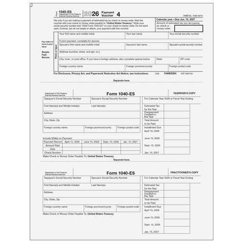 1040ES04 - Form 1040 Estimate Payment Voucher 4