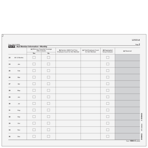 B1094C205 - Form 1094-C - Transmittal of Employer-Provided Health Insurance Offer and Coverage Information Returns (Page 2)