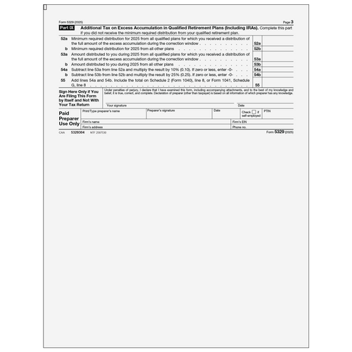 5329304 - Form 5329 Additional Taxes on Qualified Plans (Page 3)