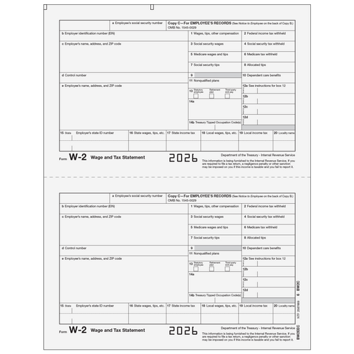 BW2EEC05 - Form W-2 Employee Record, Copy C