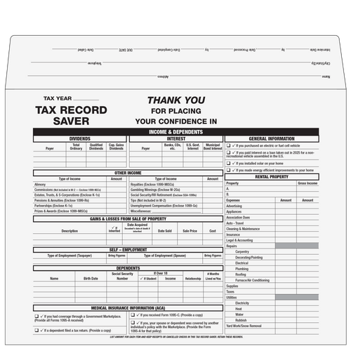TRSENV - Tax Record Saver Envelope TRSENV - Tax Record Saver Envelope