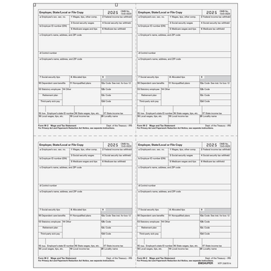 最新人気 - W-2 Form - BW24UPER05 Emp Quadrants 4up - 1/D Copies 洋書