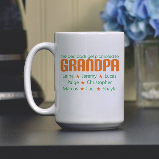 Promoted to Grandpa Personalized Coffee Mug
