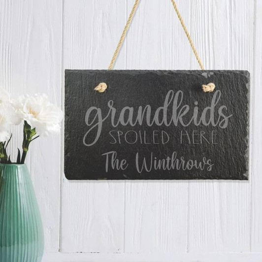 Grand kids Spoiled Here Personalized Wall Sign