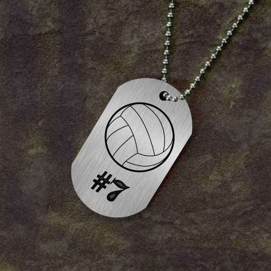 Dog Tag Stainless Jersey Number Volleyball Dog Tag