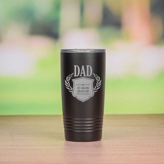 Personalized travel mug for dad in black