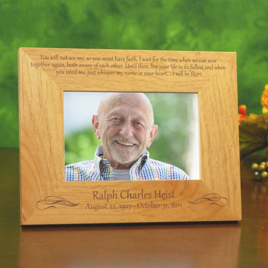 Together again engraved wooden memorial picture frame