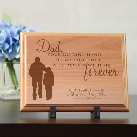 Dad's Guiding Hand Personalized Memorial Plaque