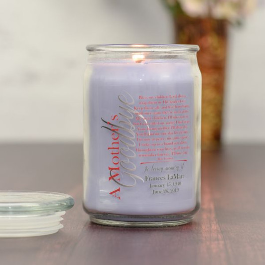 Mother’s Goodbye Memorial Jar Candle in Lavender Scent