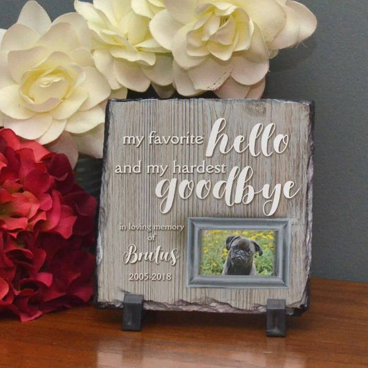 Hardest Goodbye Small Memorial Pet Plaque