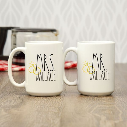 mr. & mrs. personalized coffee mugs