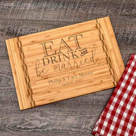 Personalized cutting boards are unique, practical wedding gifts