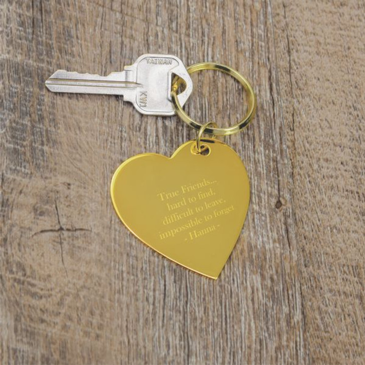 Brass heart key chain for friends