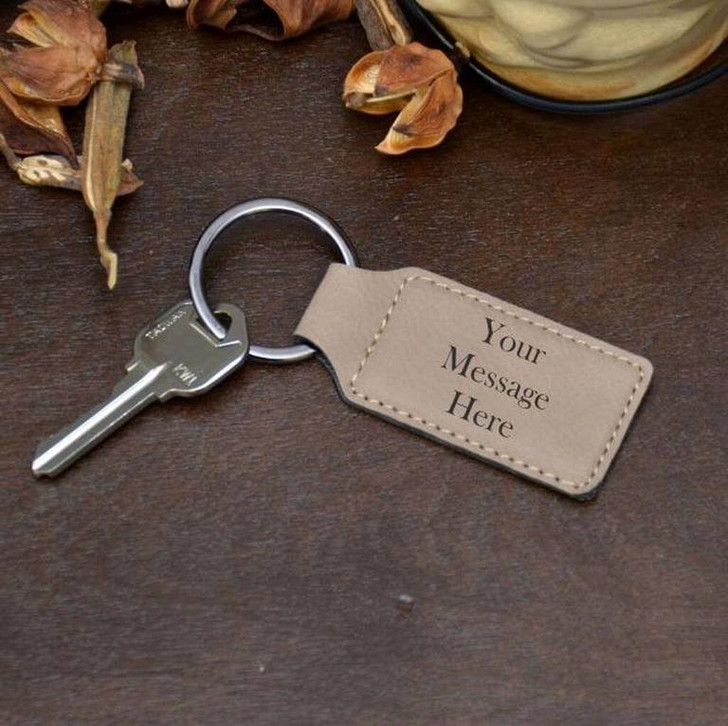 Your Message Key chain Light Brown