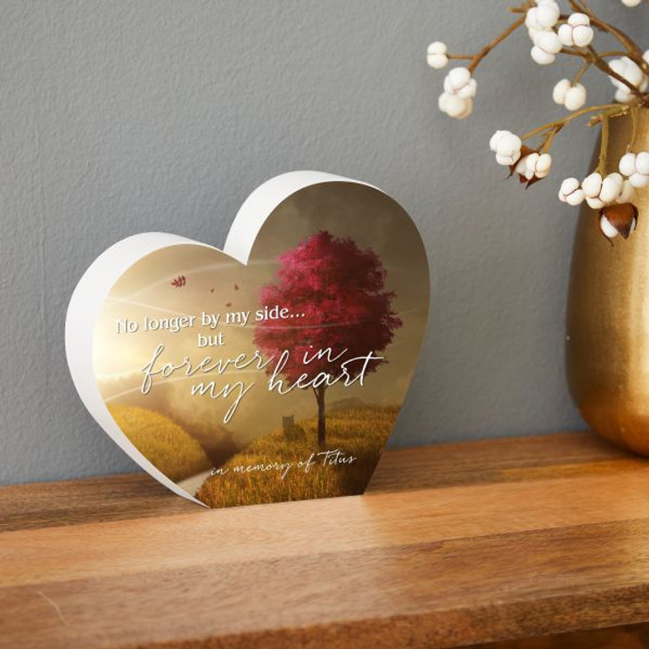 Personalized memories heart plaque with cat