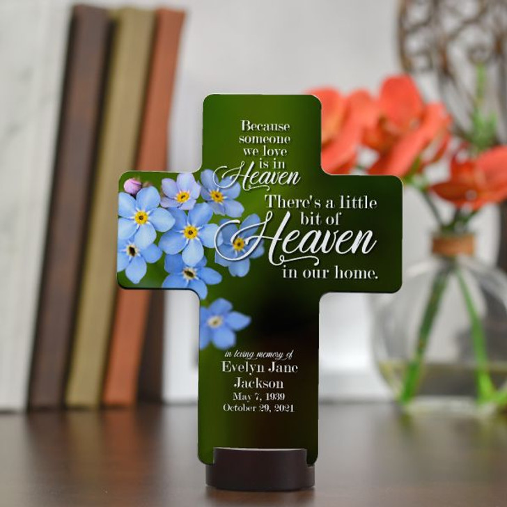 Heaven in our home personalized cross for loss of loved one