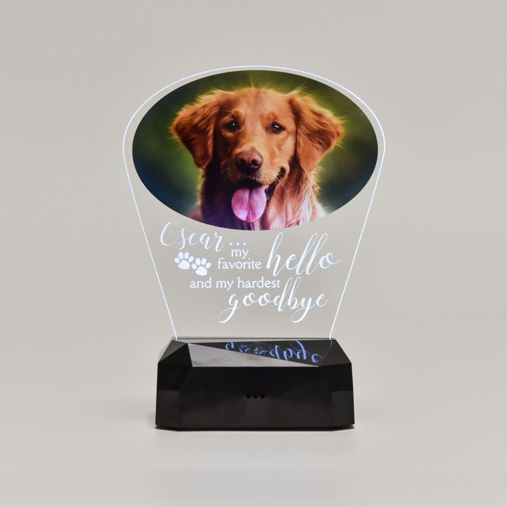 Hardest Goodbye Pet Memorial LED Sign for Pets - we suggest illuminating with white light