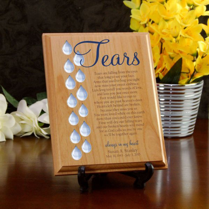 Tears Memorial Wood Plaque