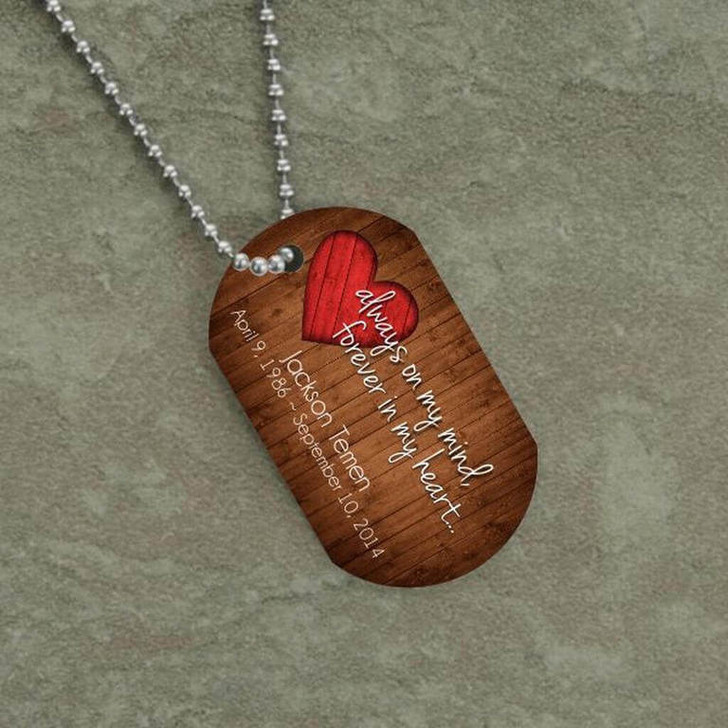 Always in My Heart Personalized Memorial Dog Tag