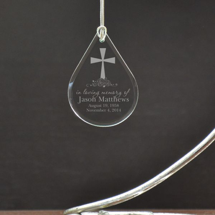 In Loving Memory Tear Drop Ornament