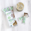 Aiya’s Sweetened Roasted Matcha To Go product box with sticks and drink