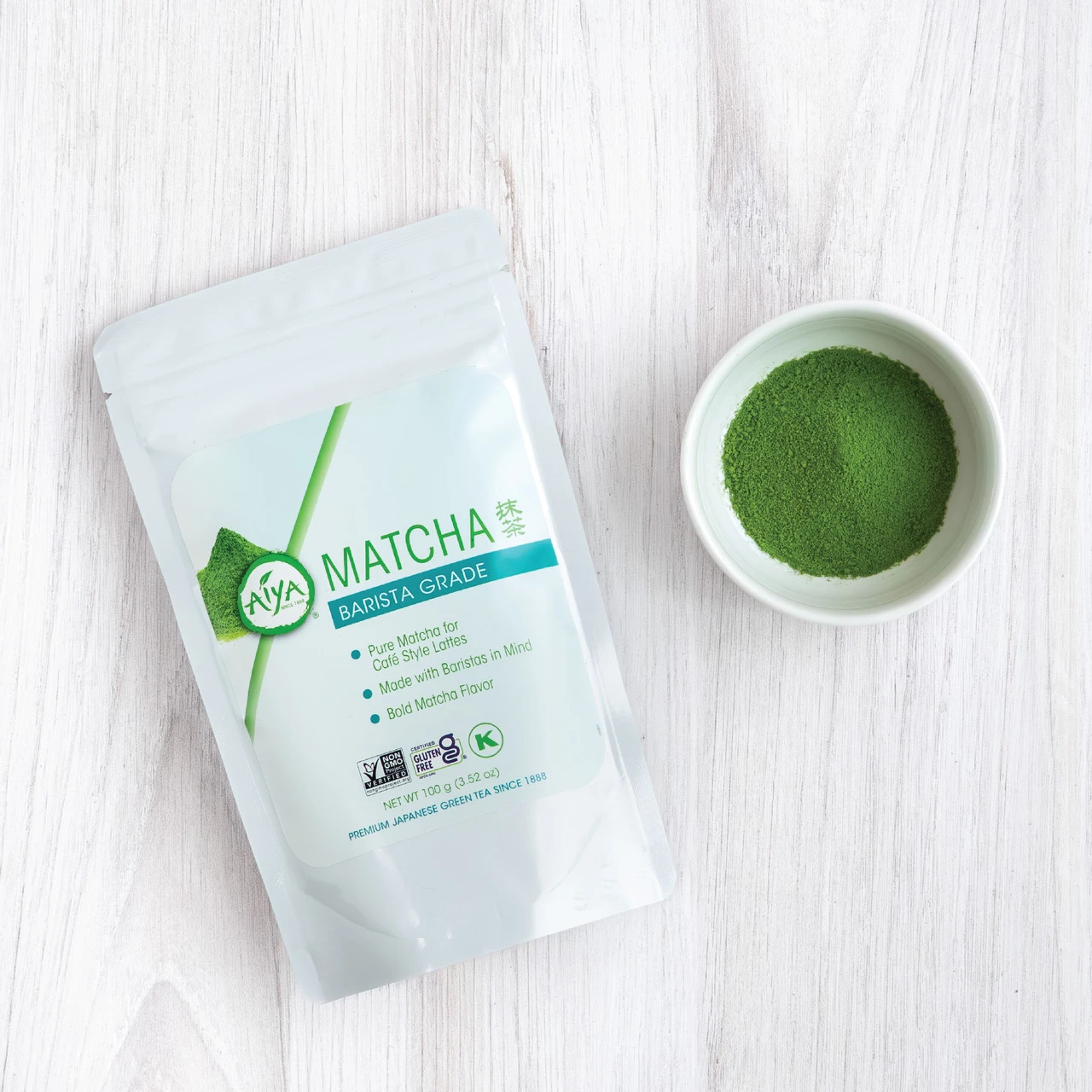 Barista Matcha 100g bag with sample