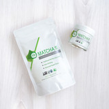 Ceremonial Matcha line with 100g bag and 30g tin