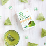 Organic Matcha Infused Genmaicha with tea bags and drink