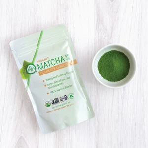 Organic Culinary Grade Matcha 100g bag with bowl of matcha